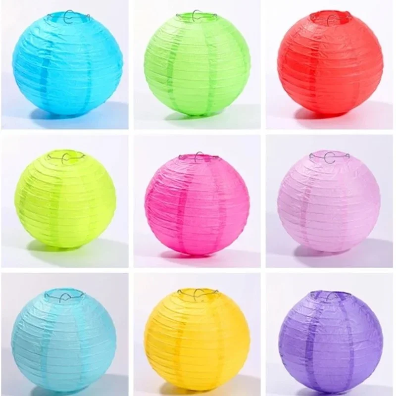 1pc 8inch (20cm) Chinese Round Cloth Waterproof silk colth Lanterns Lampion Wedding Birthday Garden Decoration Party Supplies