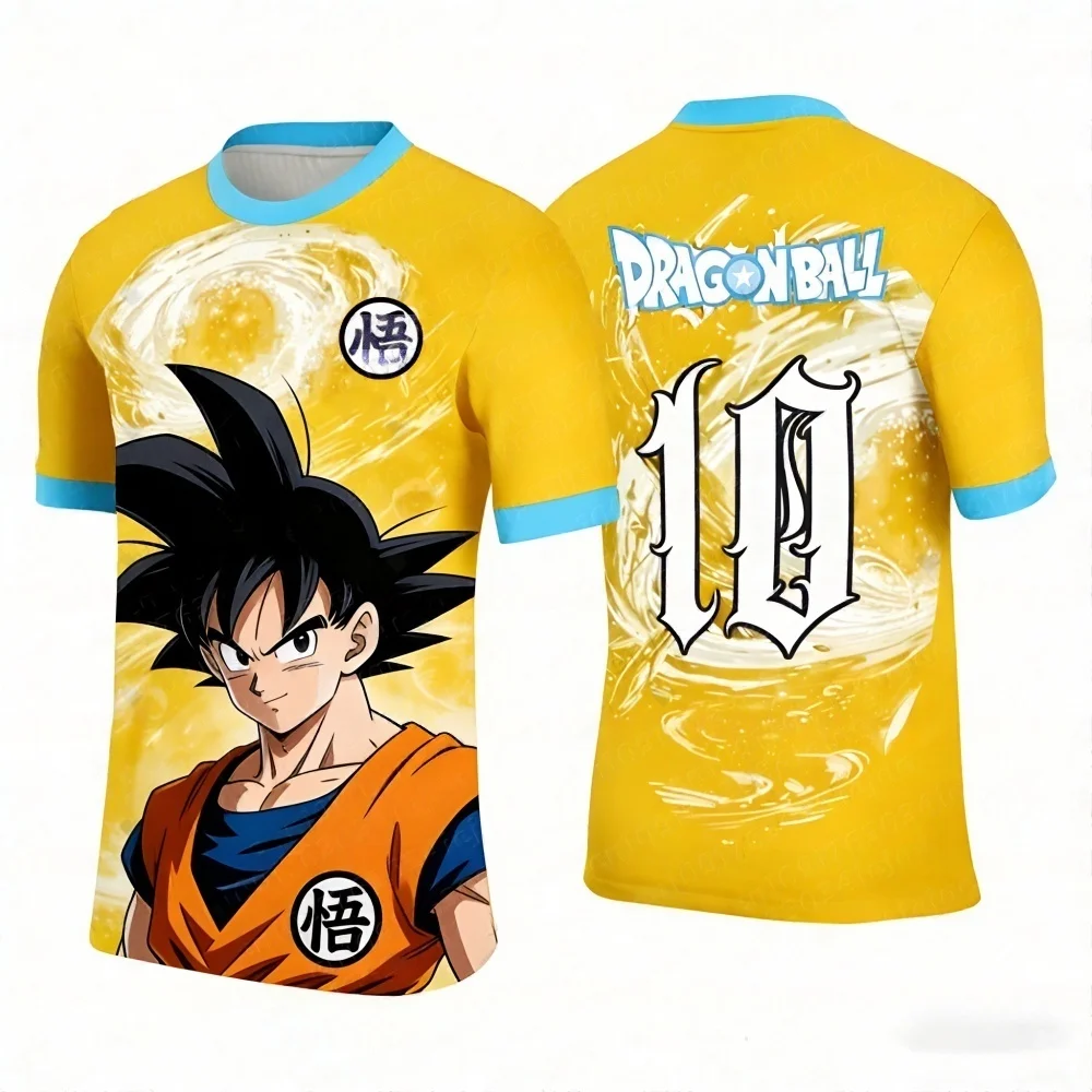 Anime Dragon Ball Majin Buu bedrucktes Fußballtrikot für Herren, atmungsaktives, schnelltrocknendes T-Shirt mit kurzen Ärmeln, passende Familienkleidung. – Detail 7