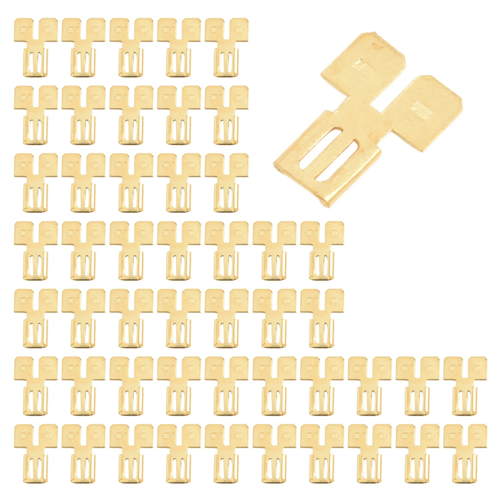 8/30pcs Double Back Spade Connector Quick Disconnect Electrical Two-Way Wire Terminal Adapter Non-Insulated Male Single - Image 5