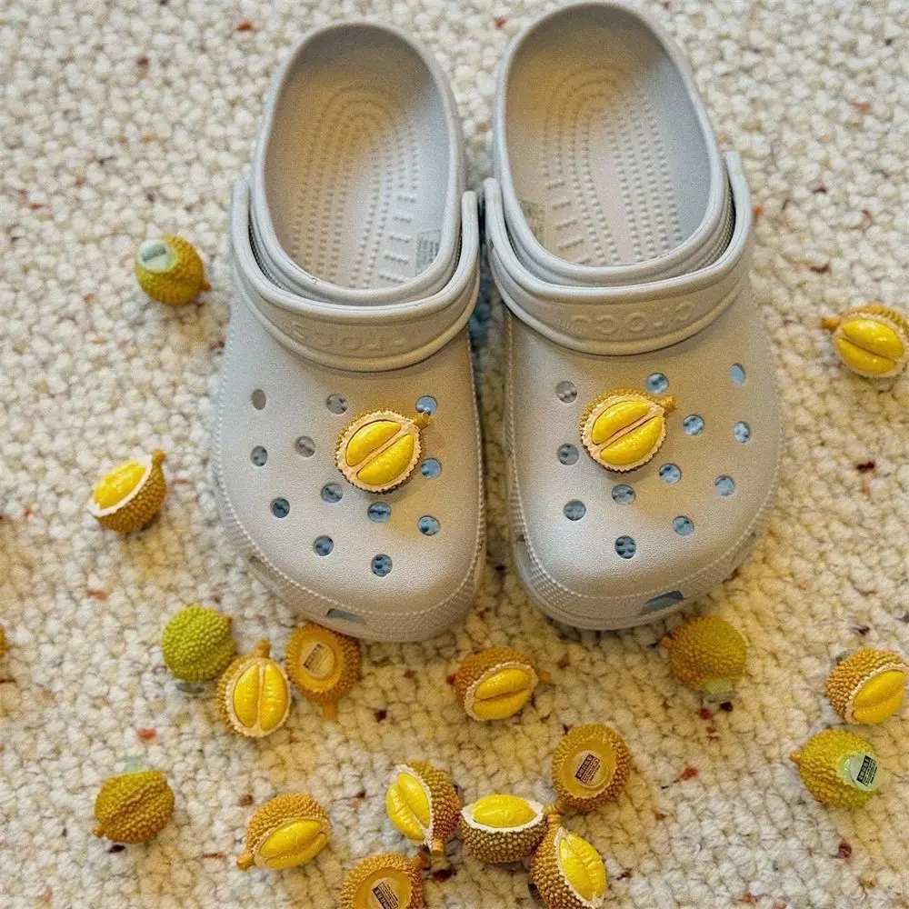 2/4Pcs Vivid Durian Shoe Charms Playful Fruit‑Style Detachable DIY Shoe Decor Ornaments for Clogs Bubble Slides Sandals Gifts