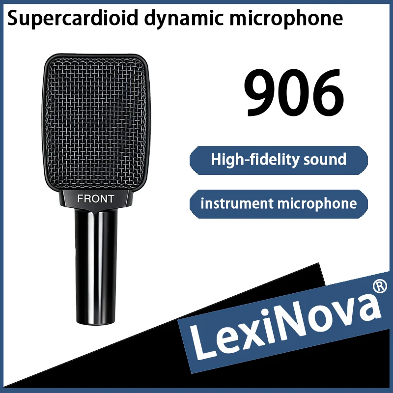 New 906 Instrument Recording Microphone Professional Dynamic Drum Mic For Stage Performance Live Streaming Studio Room HD Sound