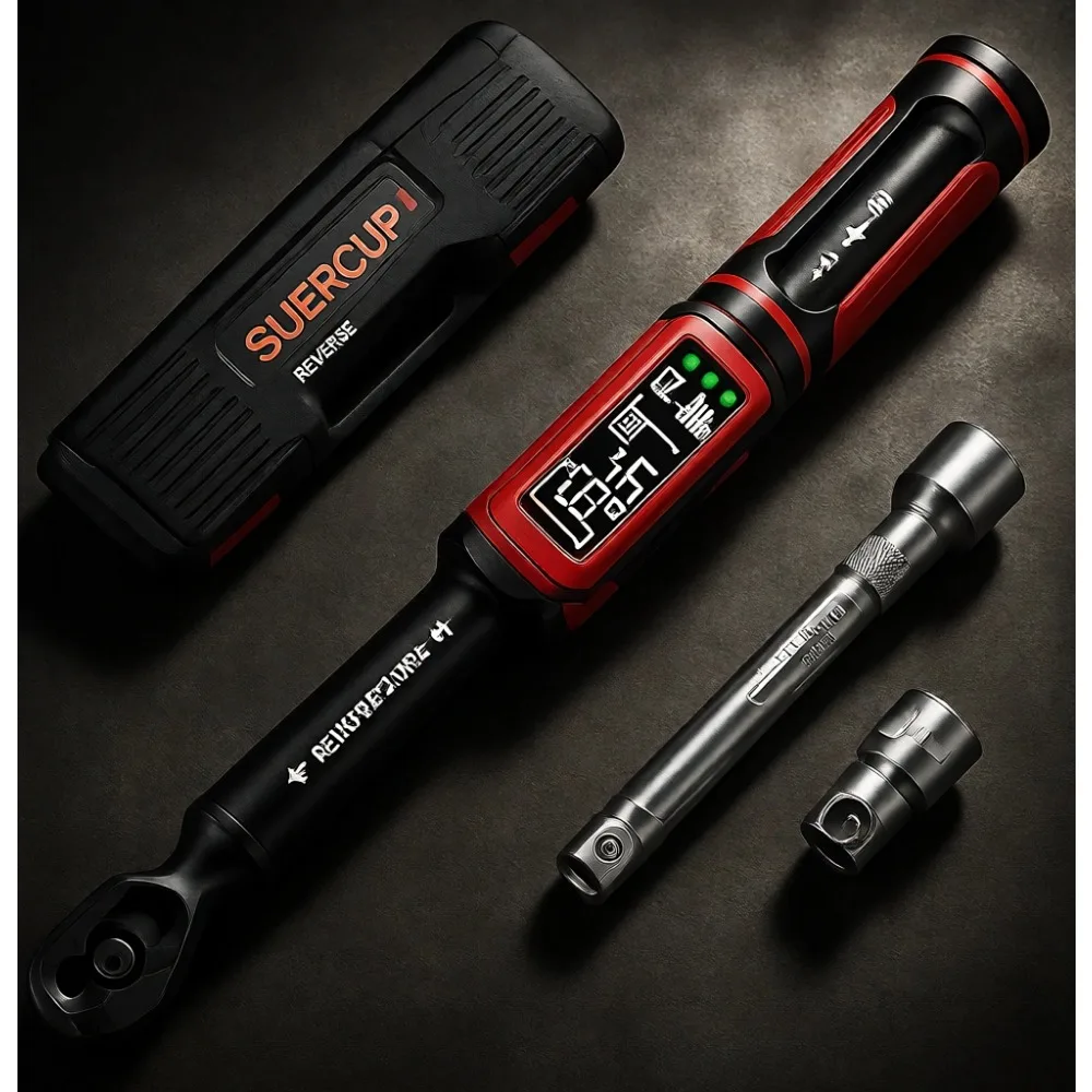 

Цифровой динамометрический ключ 38 дюймов, 15-99 фут-фунтов (2-135 Нм), 1 шт., с вибрационным зуммером, LED-индикацией, пятью единицами измерения, для ремонта мотоциклов и автомобилей