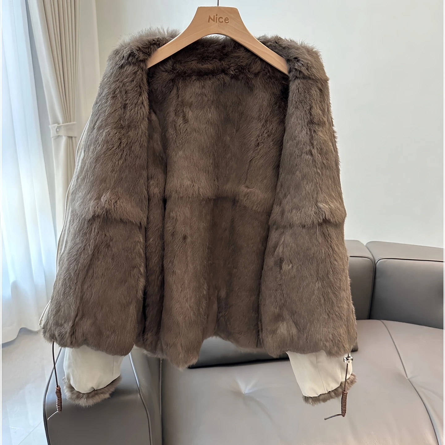 2025 dupla face usar casaco de pele de coelho feminino inverno curto parkas engrossar jaqueta quente solto casaco senhora streetwear outerwear