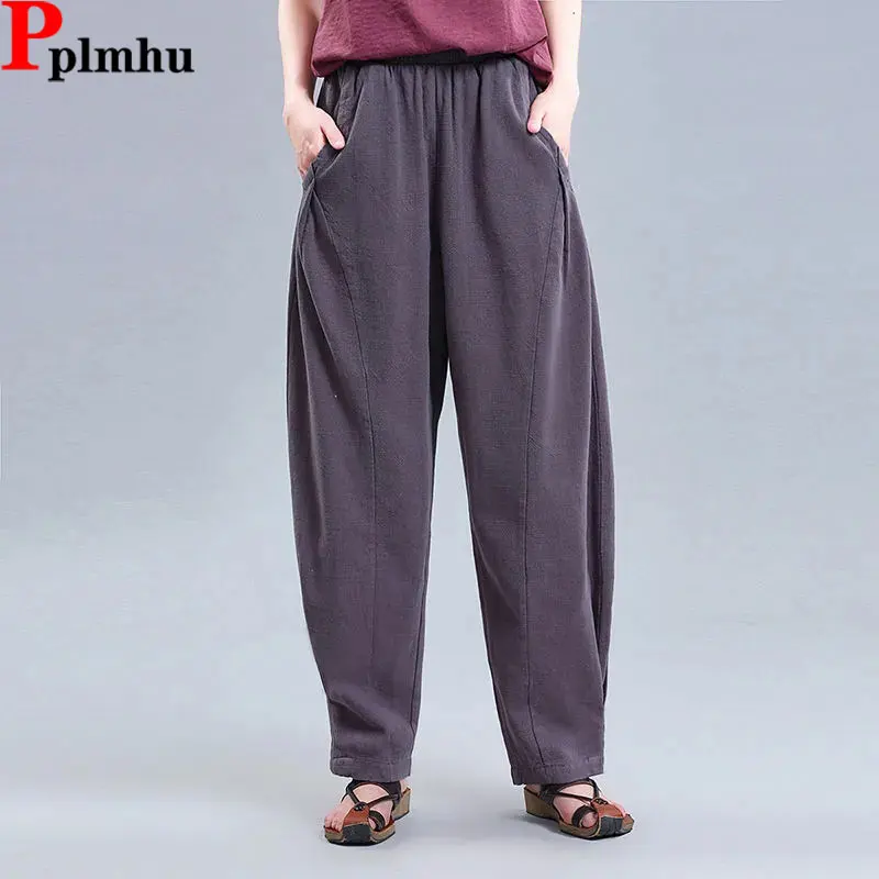 

Summer Thin Harem Sweatpants Women Big Size 4xl Jogger Casual Bloomers Elastic High Waist Baggy Pantalones 2024 Vintage Spodnie