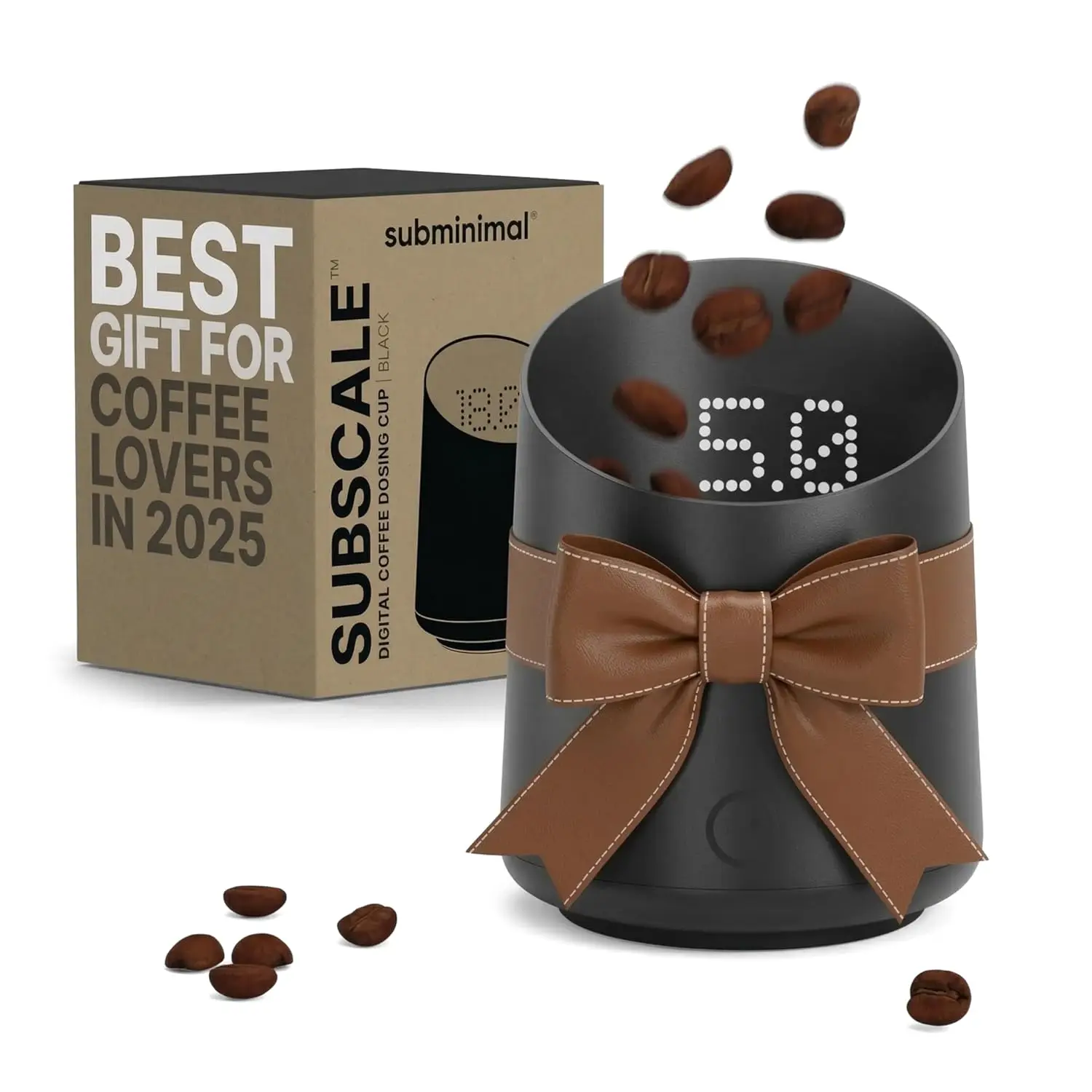 

Цифровая мерная чашка с LED-дисплеем - точные весы для кофе, устойчивые к брызгам, с зарядкой через USB-C, черные