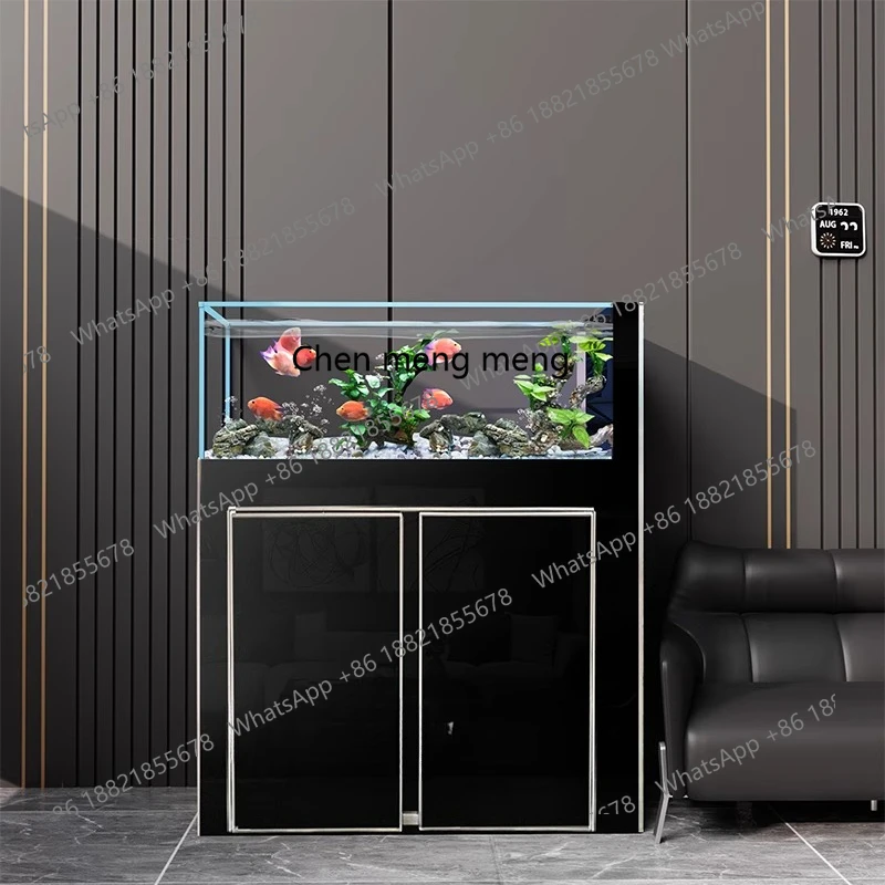 

Living room ultra-white glass stream tank household small and medium-sized creative landscaping South American original