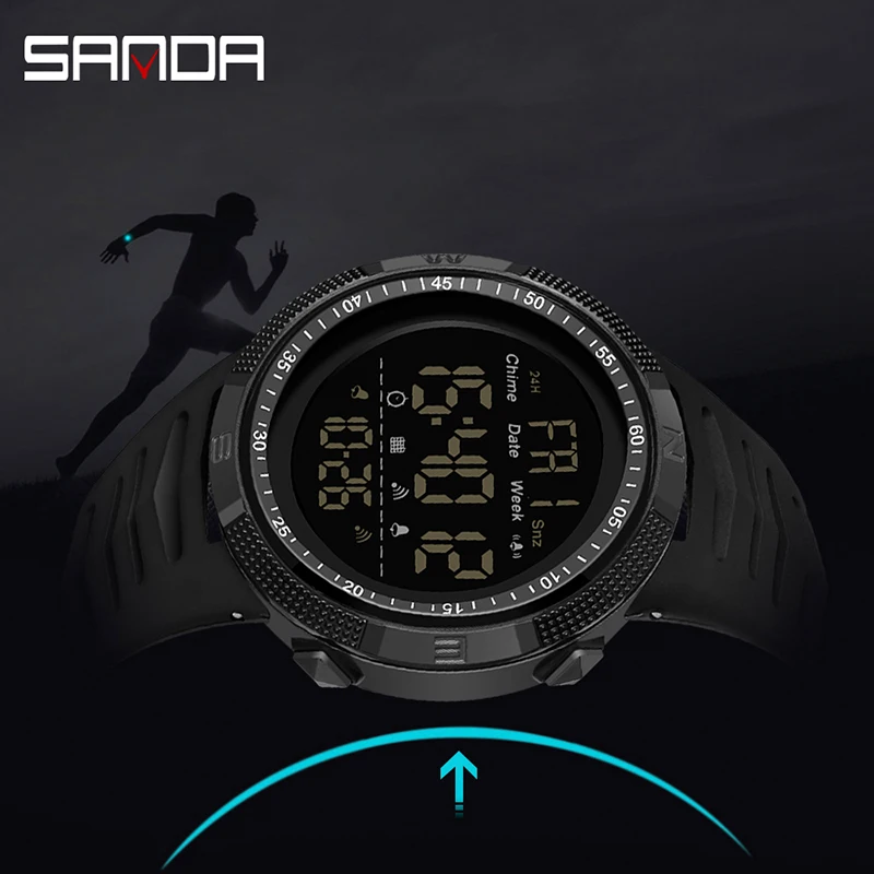 SANDA Fashion Military Men\'s Watches 50M Waterproof Sports Wrist Watch Male LED Electronic Wristwatches Unisex Women Casual Boy