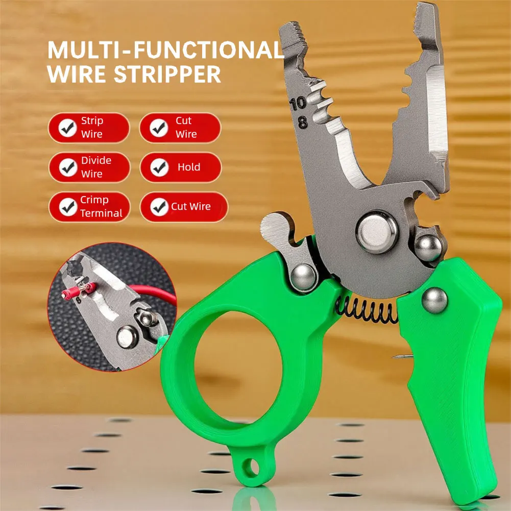 12 in 1Mini Multi Tool Wire Stripper, Insulated Wire Cutter and Stripper Tool, Portable Wires Crimper Punchdown Tools for Home