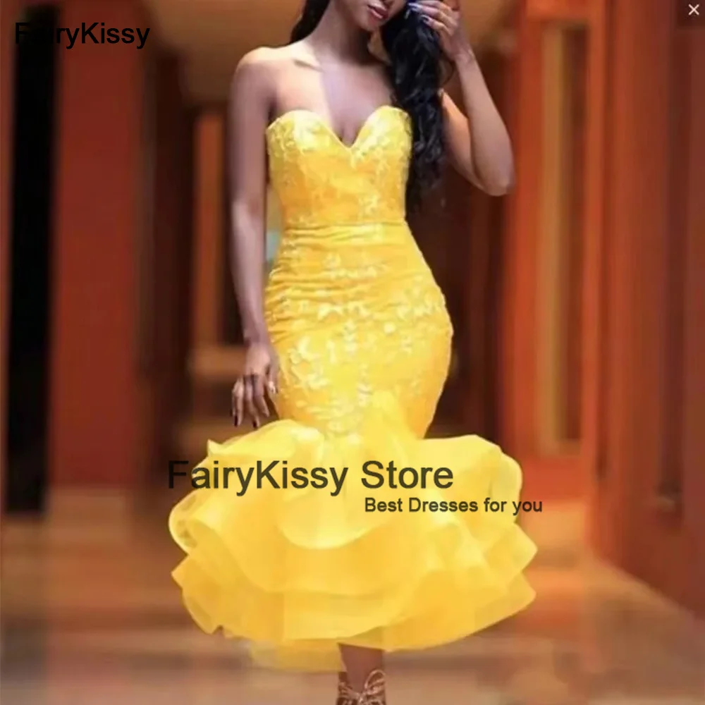 FairyKissy Sexy Cocktailkleid, schickes V-Ausschnitt, Wickelhüften, Spitze, kurzes Abendkleid, geschichtete Rüschen, sexy Kleid für besondere Anlässe, individuell