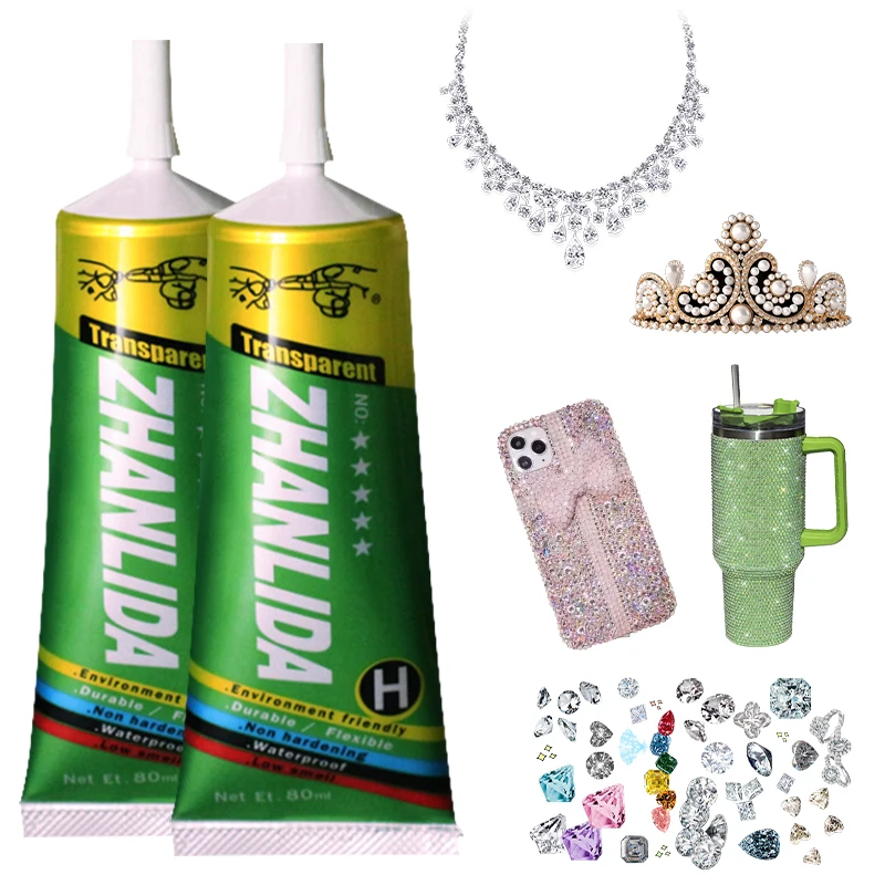 

DIY Sticky Drill Diamond 80ML Transparent Glue With Precise Dispensing Needle for DIY, Repair, Bonding Adhesive