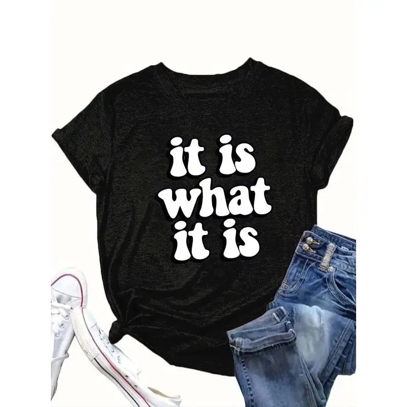 

It Is What It Is T-shirt, Sarcastic Quote Tee, Minimalist Retro Saying Top, Unisex Grunge Style Streetwear, Funny Casual Gift
