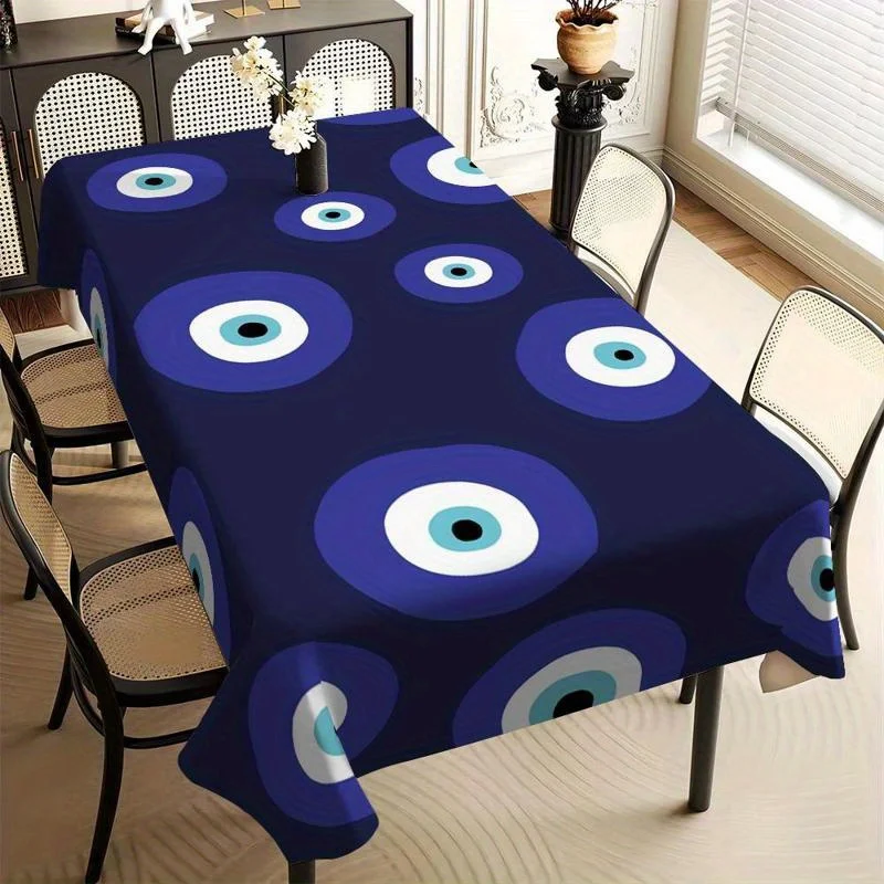 One piece of evil eye element home tablecloth, a personalized tablecloth for gatherings, a decoration for party events.