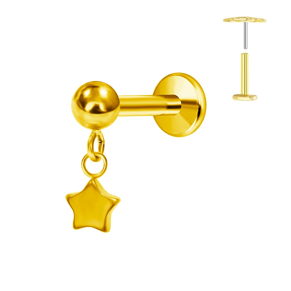 G23 Titanium Water Drop CZ Labret Piercing Earring Stud