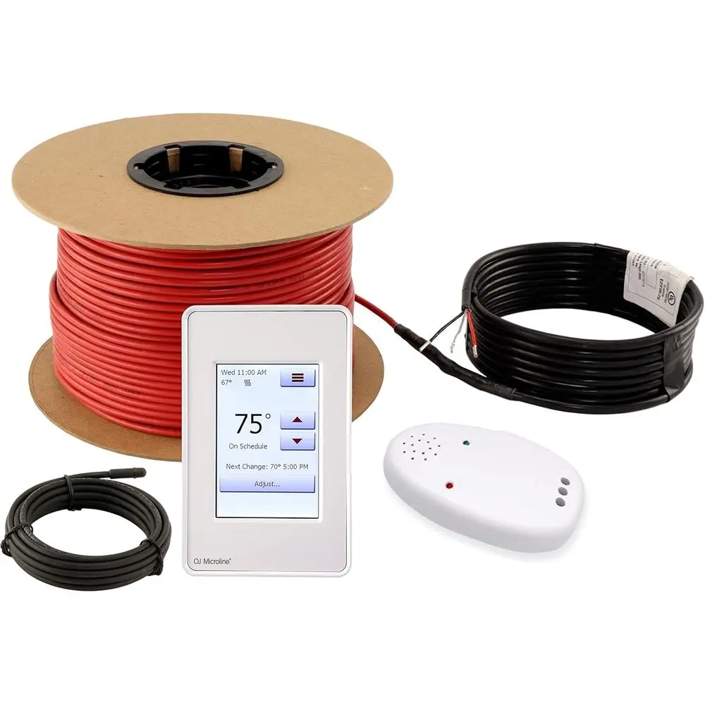 

LuxHeat 80sqt loor Heating Cable Kit - 240v Radiant Ioor Heat Kit or Tile - Heated looring System Includes UDG4 Progmable tat w/