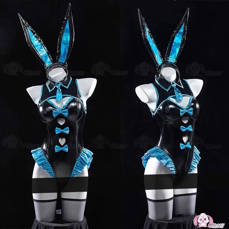 섹시한 Hol Fufu Mikkuu 코스프레 의상 가발 토끼 검은 토끼 팬 애니메이션 복장 할로윈 파티 성인 여성 소녀 신발 g;300