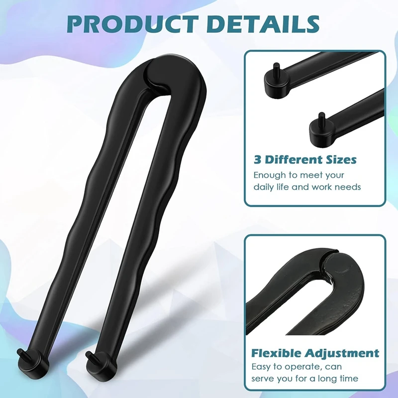 Set Of 3 Steel Adjustable Face Wrench Pin Pliers Tools For Angle Grinder Back Pads, Including 3/4/5Mm Drilled image 5