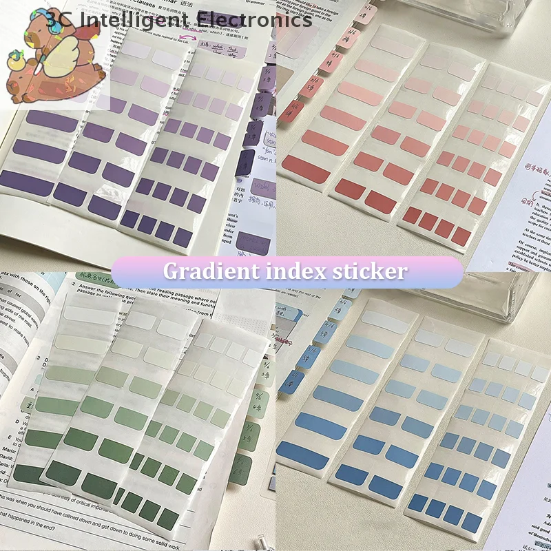 

120Sheets Creative Gradient Color Category Index Sticky Note Student Simplicity Stationery Memo Pad Cute School Supplies