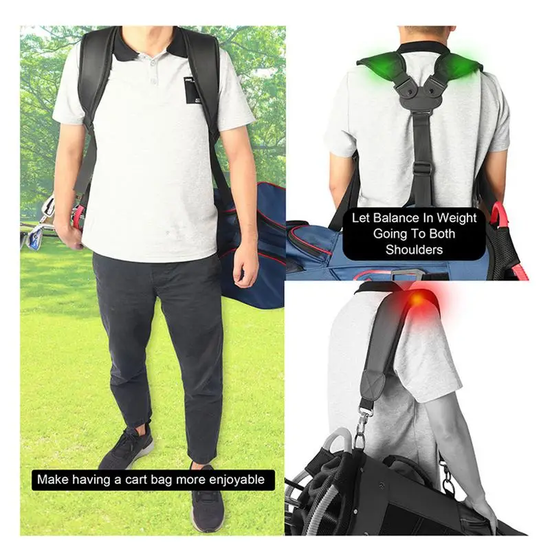 1 szt. Przenośny golfowy podwójny pasek na ramię torba golfowa wymiana paska wygodny regulowany pasek na ramię akcesoria do toreb golfowych sport