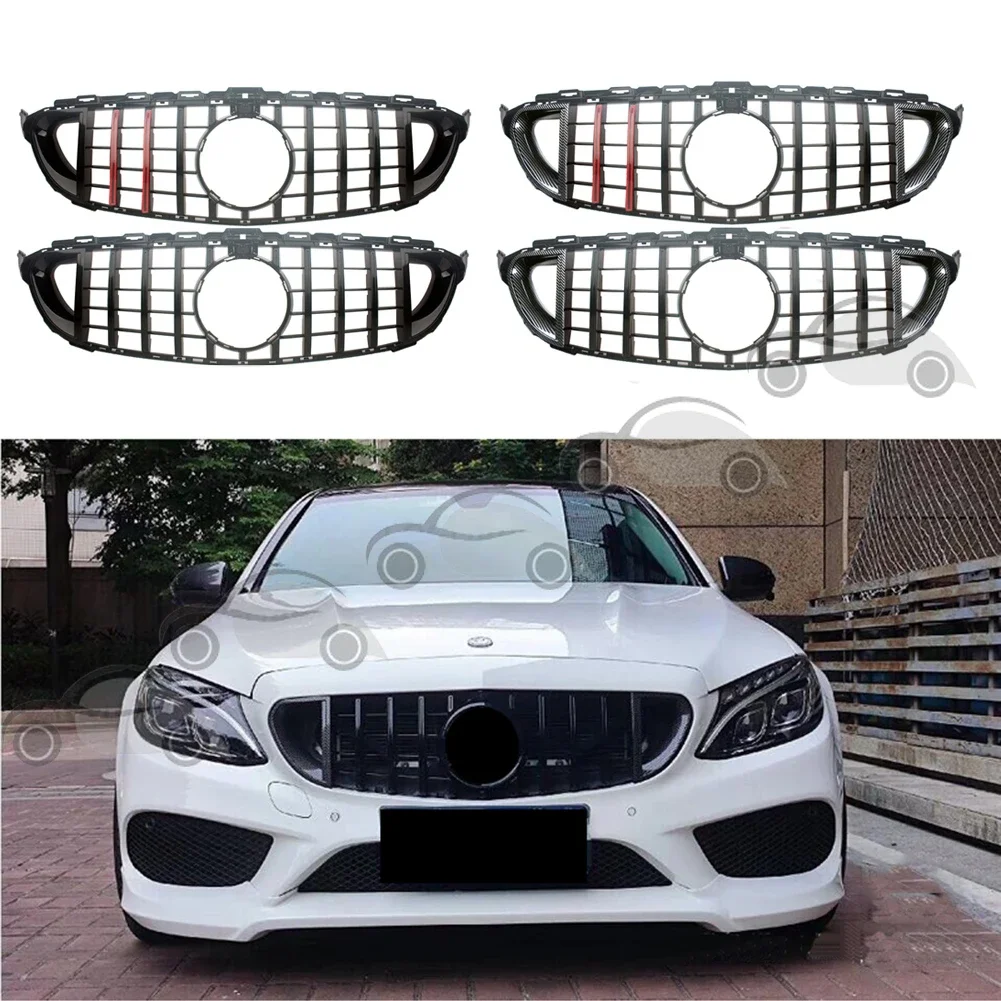 

Car Front Racing Facelift Grill Upper Bumper Grilles Fit For Mercedes-Benz W205 C180 C200 C260 C300 2015-2021