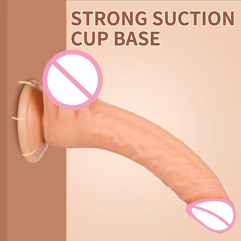 Realistic Dildo 7 Inch Dildo With Suction Cup Flexible Curved Shaft And Balls Dildos For Women Vaginal G-spot And Anal Play