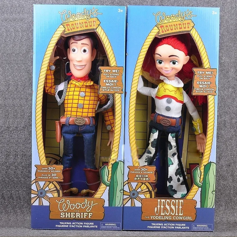 Disney toy story 4 xerife woody cowboy falando som e luz pixar buzz lightyear jesse figura de ação modelo crianças brinquedo presente