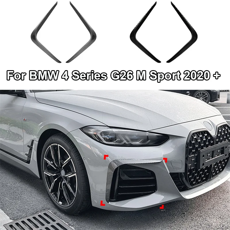 

For BMW 4 Series G26 M Sport 2020 2021 2022 2023 2024 Car Front Bumper Air Knife Fog Lamps light Trim Cover Stickers Protector