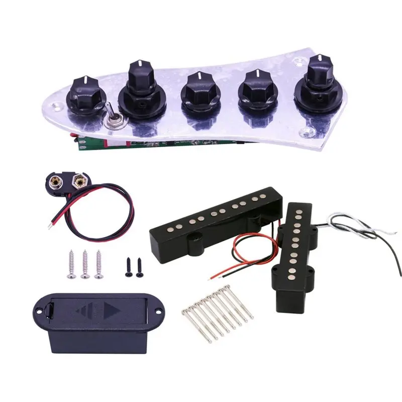AA90-For 4/5 String Bass Guitar Parts With Electric Bass Pickup 5 Jazz JB Wired Control Plate For Bass Loaded