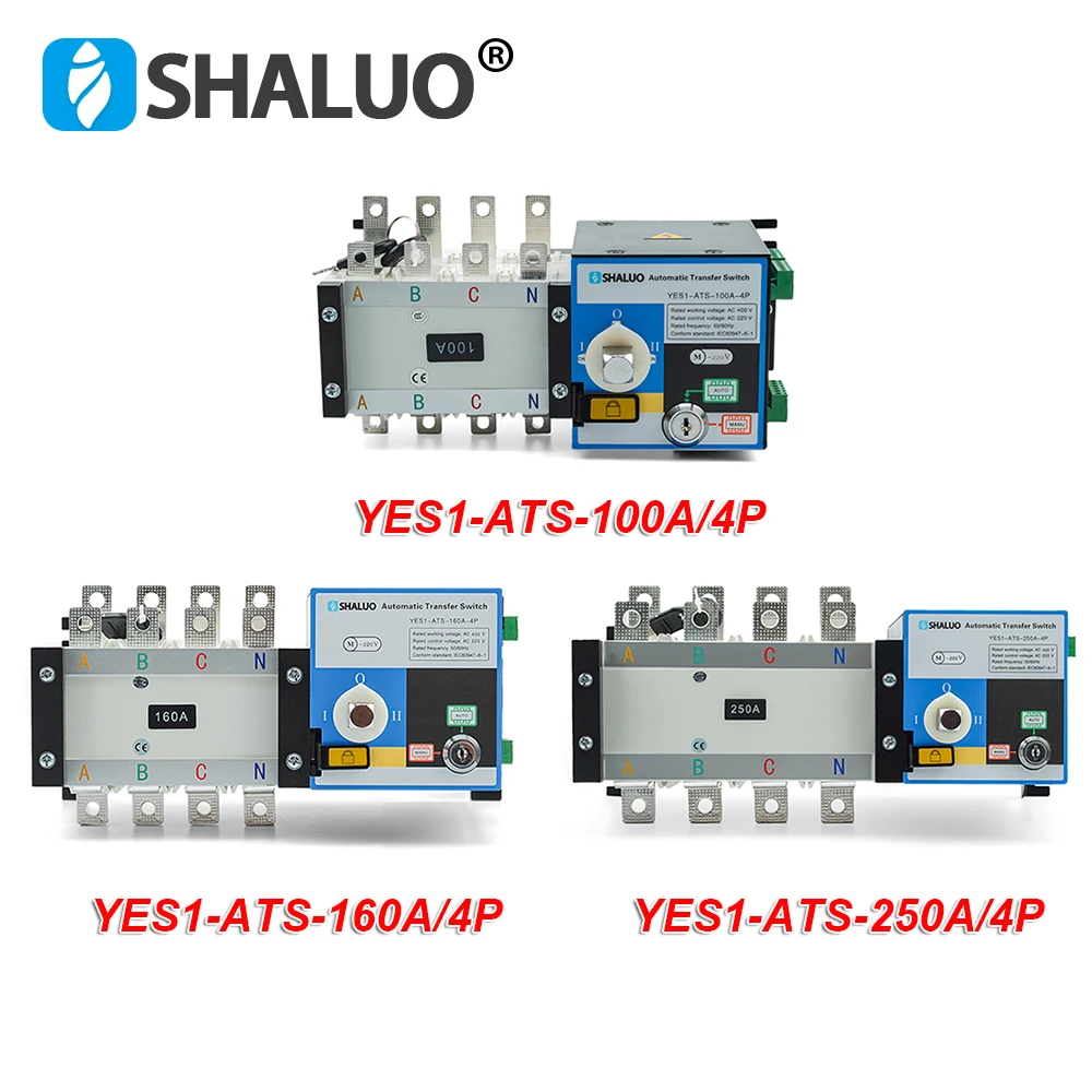 Interruptor de Transferência Automática para Gerador Diesel Módulo de Controle Peças do Disjuntor Ats Dual Power Novo 220v ac 100a 160a 250a 4p