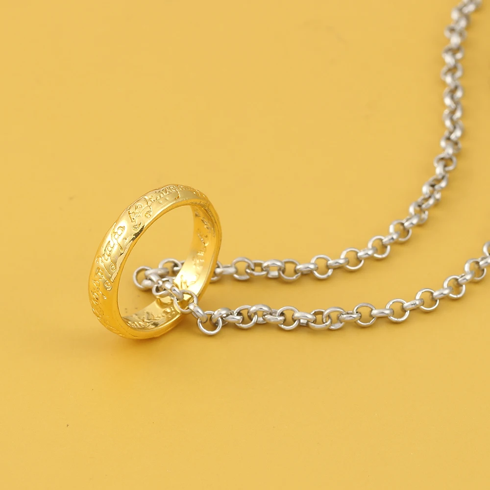 Movie Cosplay Costume Ring Necklace Set Fashion Simple Style Pendant Accessory Gift for Outfit Themed Parties view 4