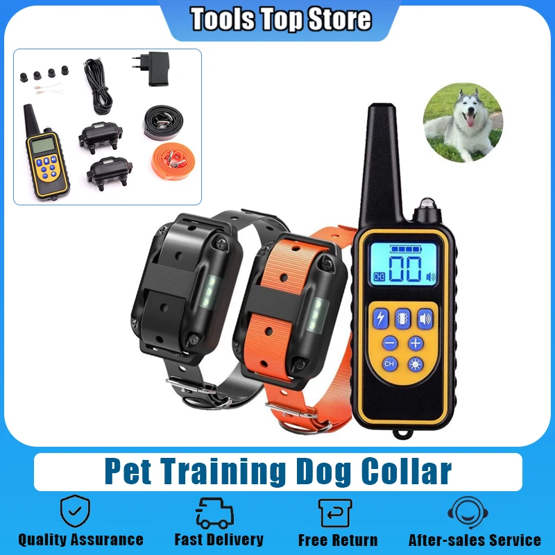 Collar de entrenamiento para perros, dispositivo eléctrico antiladridos, Control remoto recargable IP67, adecuado para perros de varios tamaños