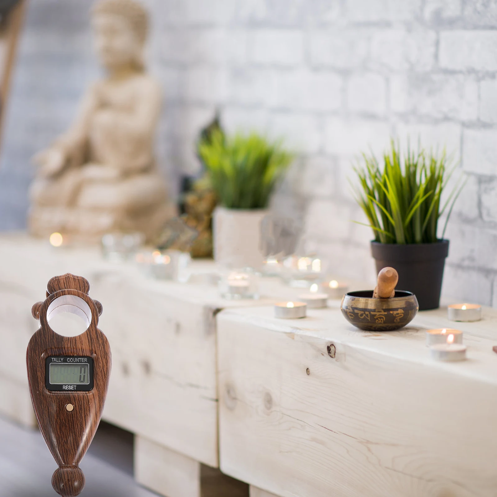 

Wooden Grain Bead Counter Machine Counting Beads Prayer for Liquid Crystal Abs Digital