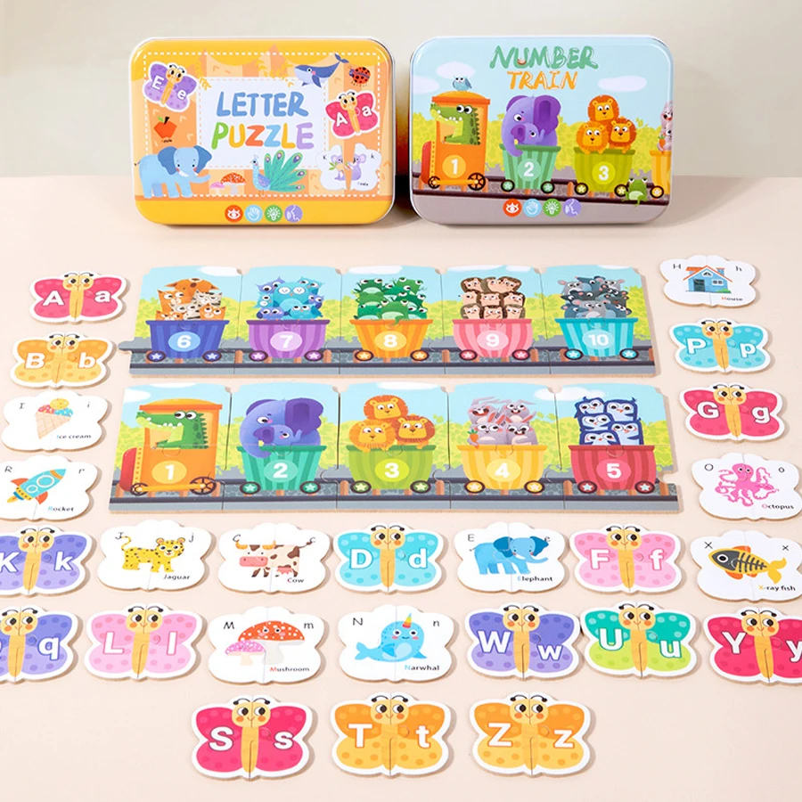 Bambini Giocattoli per l'educazione precoce Puzzle Numero di cartone animato Lettera Accoppiamento Cognitivo Illumina Gioco di interazione genitore-figlio Giocattoli per bambini