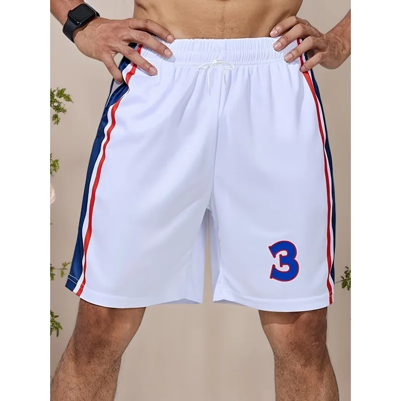 

Mens Summer Shorts Basketball Style Trendy， #3-print Quick Drying Sports Casual Shorts