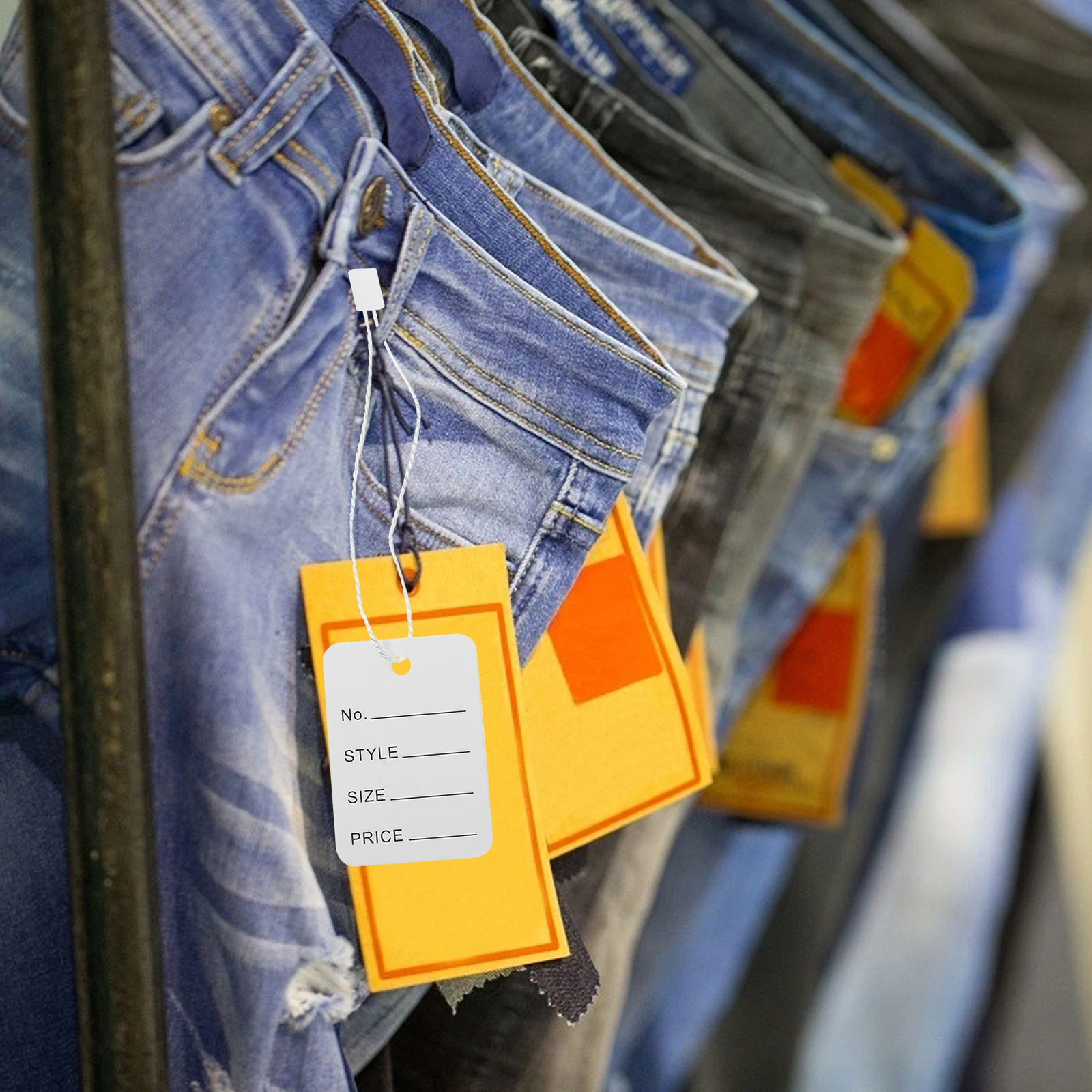 2000Pcs Label Harga Hang Tag Tali Putih Pengunci Otomatis Serbaguna untuk Pakaian Perhiasan Label Ritel Plastik Tag Loops