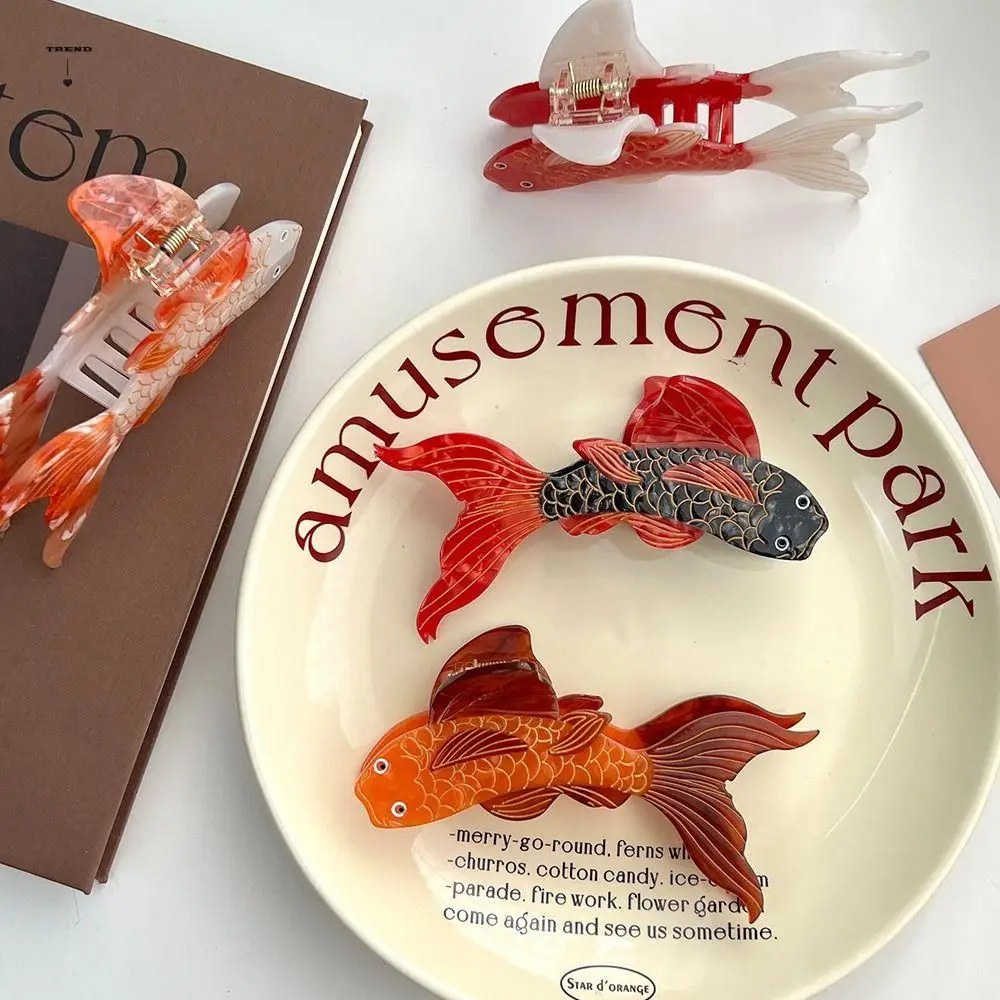 

Hairpin Ocean Koi Hair Clip Geometry Shark Clip Acetic Acid Hair Claw Korean Style Headwear Hair Accessories Fish Grab Clip