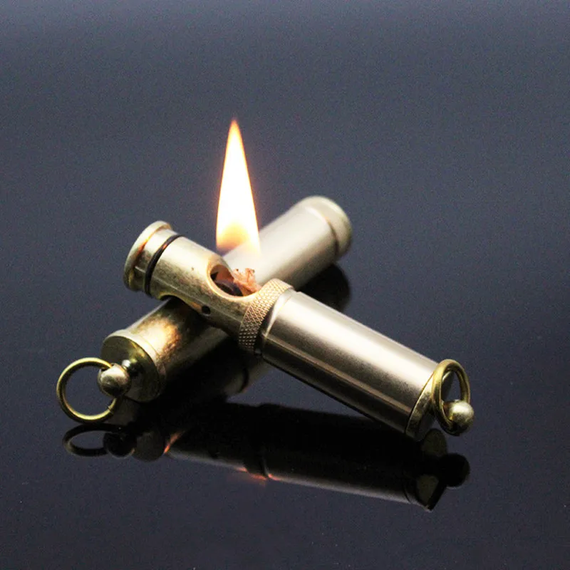 

HOT Retro Torch Lateral Ignition Lighter Wheel Flint Brass Oil Pipe Lighter Cigarette Windproof Gadget Men（With Box）