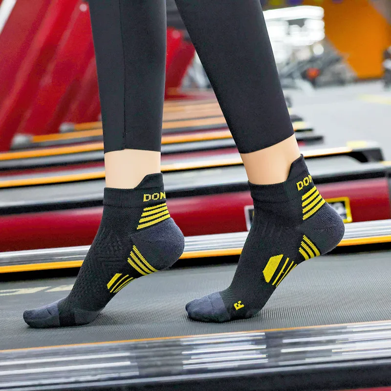 3 pares de calcetines para correr maratón hombre mujer calcetines tobilleros deportivos profesionales Fitness tubo acolchado grueso calcetines