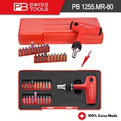 PB Swiss Screwdrivers Bits Set Cross Handle Bit Holder with Ratchet Suitable for Ergonomic Design PB1255.MR Set CBB