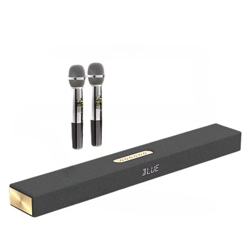 2.1 Channel Soundbar TV Speaker 600K Home Theater Karaoke Speaker Set with Wireless Mic Bluetooth Remote Control Subwoofer