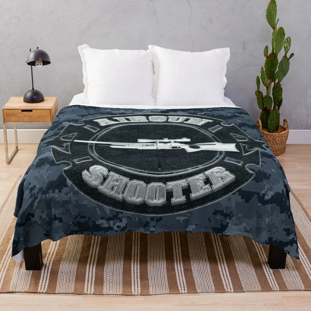 Airgun Shooter , Air Rifle logo Throw Blanket Extra Large Throw For Baby blankets ands Blankets