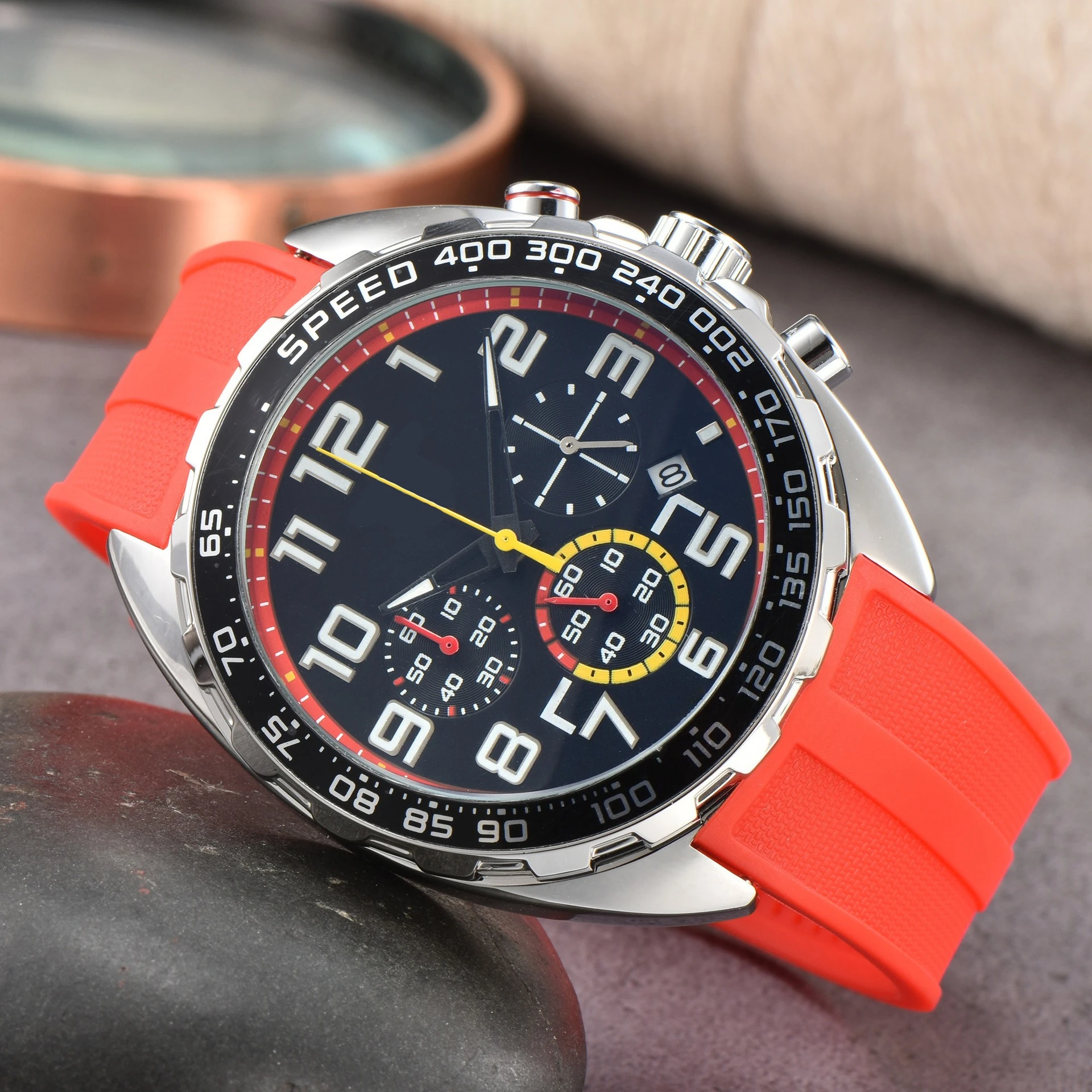 ​​Designer New Luxury Six Hands Steel Strap Mens Quartz Watch Business Casual Style Versatile High Quality Timepiece​