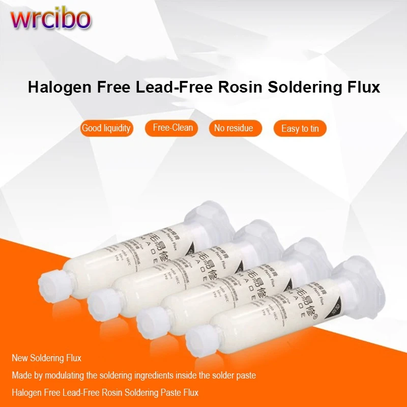 

Wrcibo Halogen Free No Clean Solder Flux Paste 10cc Tacky Soldering Flux For Electronics PCB Phone IC CPU LED BGA Repairing