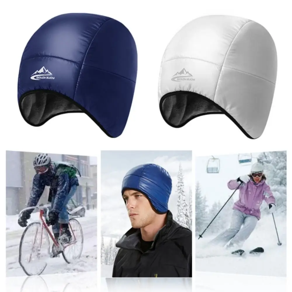 Waterproof Windproof Ear-cap New Men Women Outdoor Skiing Cap Thermal Fleece Lined Down Beanie Hat