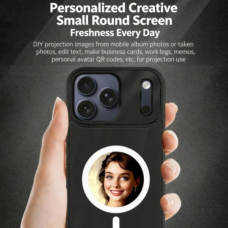 High-definition Four-Color E-Ink Screen Phone Case with Lens Stand Small Round NFC Screen Projection Phone Protector Covers view 4