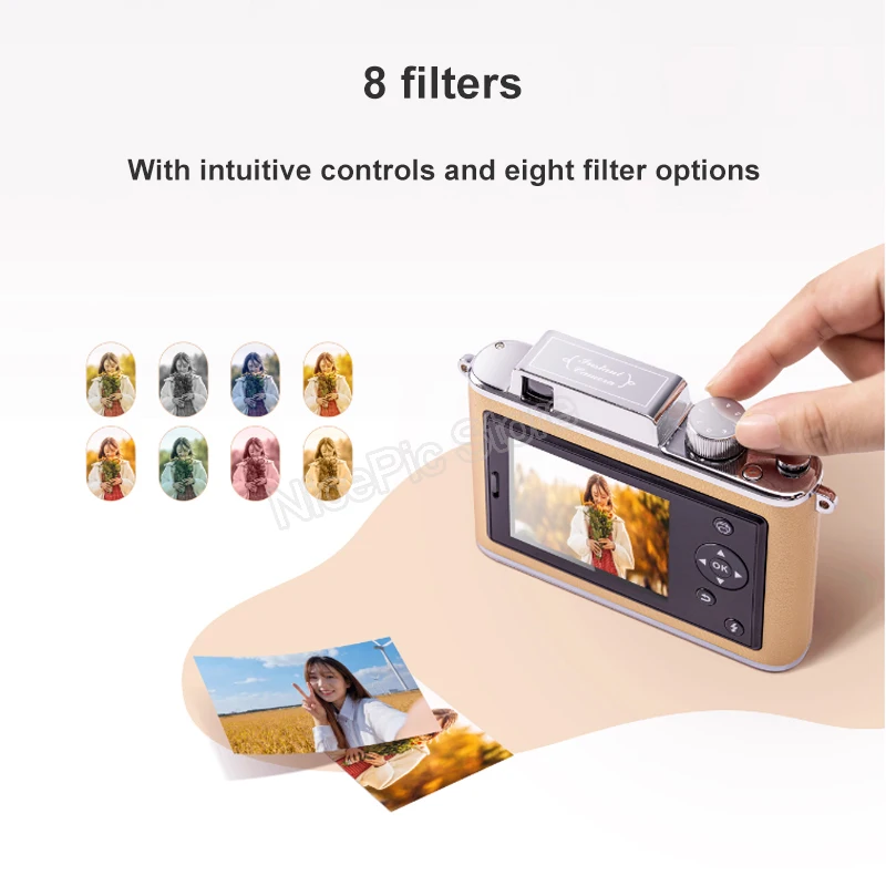 Pocket Photo Printer Portable Bluetooth-compatible Zink AR Picture Mobile Instant Camera Color 2.8inch Screen -HPRT Z2