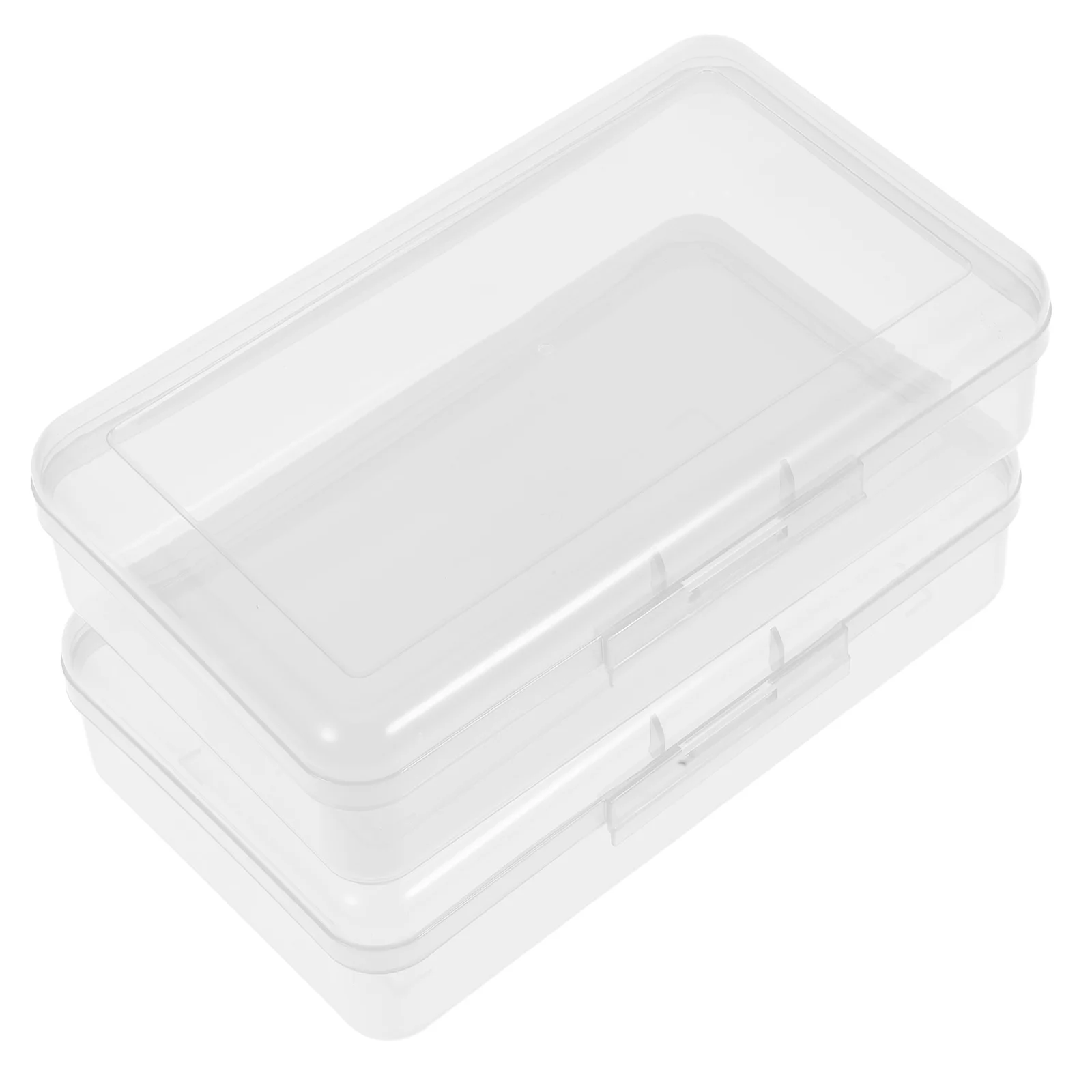 

2Pcs Transparent Plastic Pencil Case Large Capacity Portable Stationery Organizer for Students Art Supplies School Office