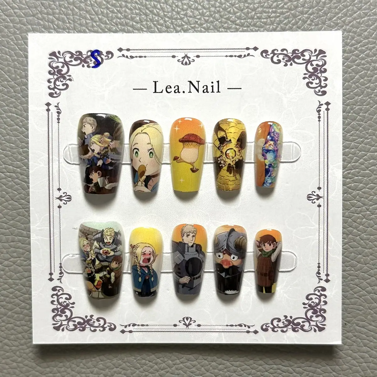 

Delicious in Dungeon Nail Art Grain Printing Creativity Student Cosplay Props Jewelry Decorate Manicure Figure Jewelry Nails