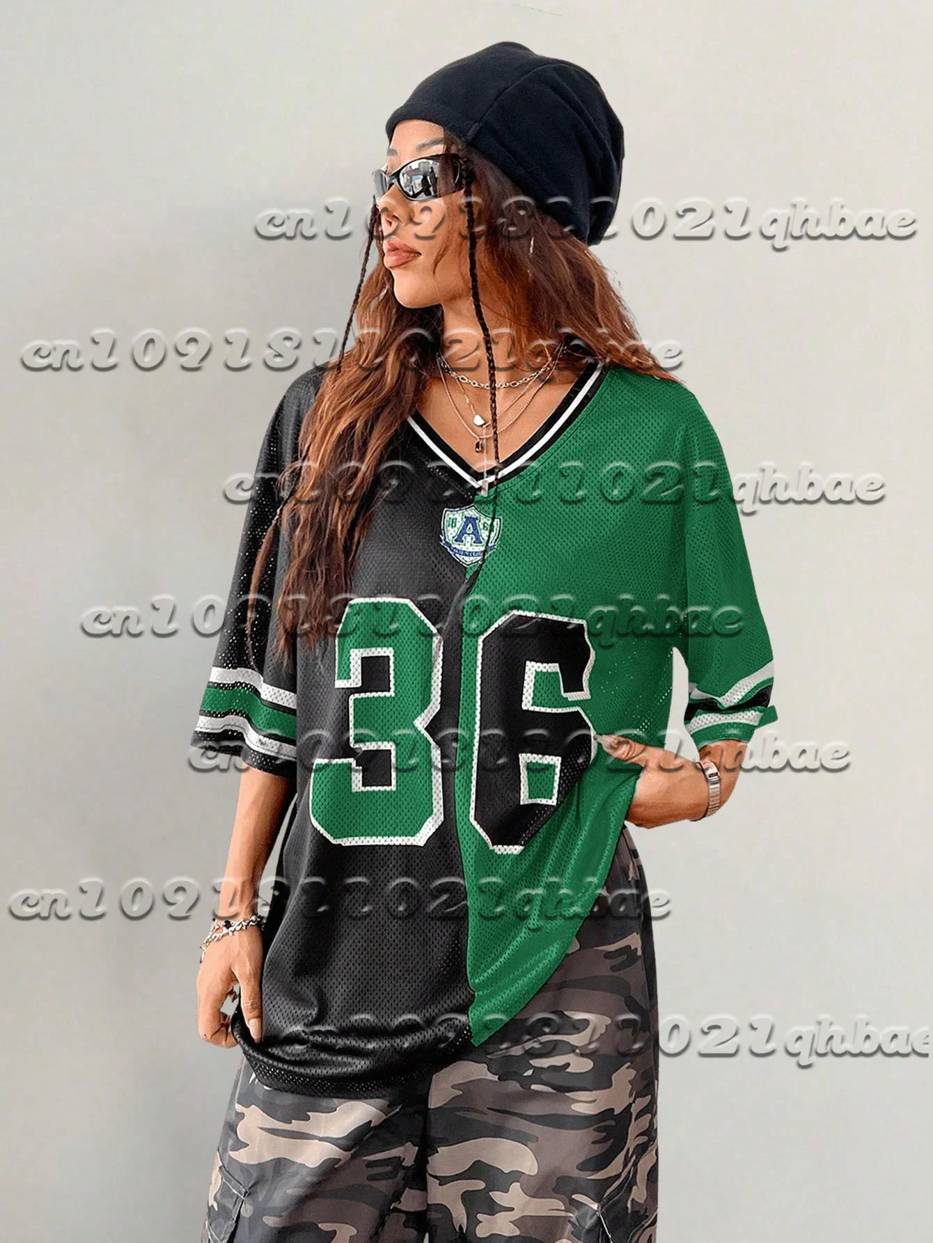

Women's Oversized Street Style Retro Baseball Shirt Digital Print Y2K Loose Tshirt Quick Drying Breathable Fashion short sleeved