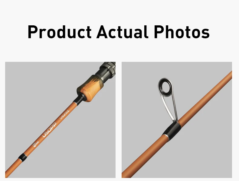 Leydun USOPP XUL Micro Flick Casting Rod Spinning Angelrute mit FUJI-Ringen aus Glasfaserstoff, Baitcasting Reise-Flussangelrute – Detail 9