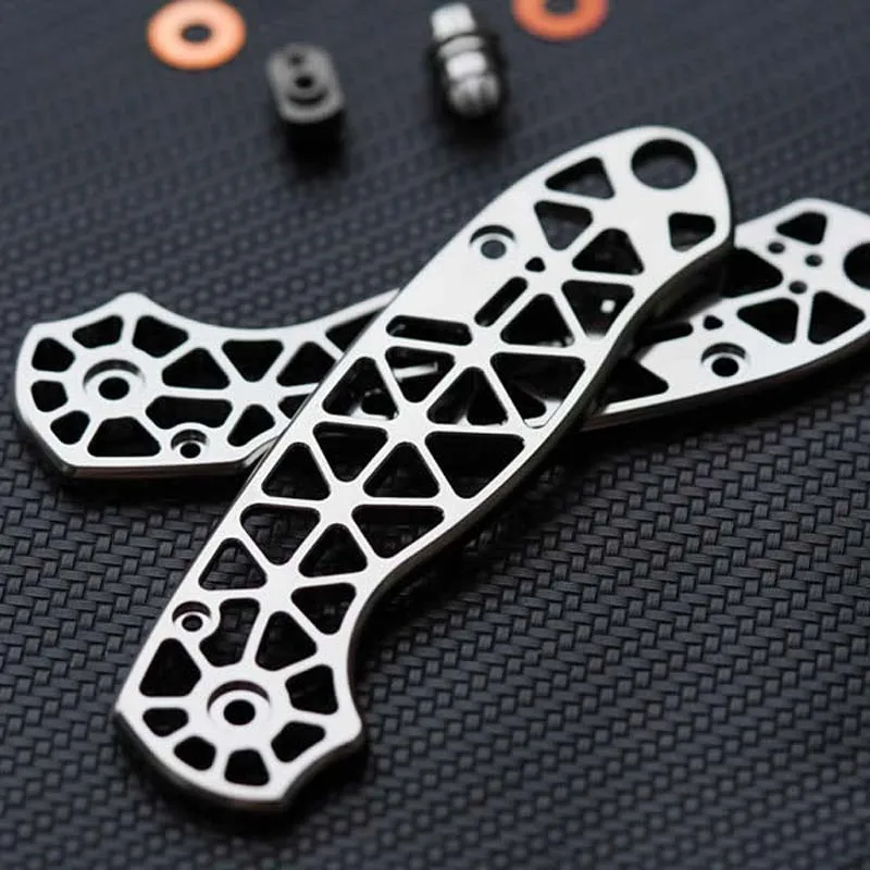 1 زوج مخصص سبائك التيتانيوم نسخة جوفاء مقبض الموازين لسكاكين Spyderco C223FRN Para3